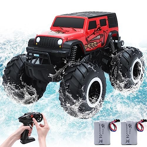 JONEALA RC Trucks 4x4 Waterproof Remote Control Monster Truck for Kids Amphibious All Terrain Toy Car