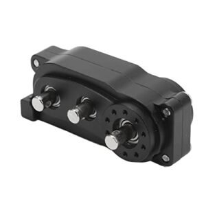 VBESTLIFE Huge Jet RC 2 Speed CNC Machined Anodised Aluminium Alloy Transfer Case for 1/10 Scx10 RC Cars 313mm Wheelbase Black