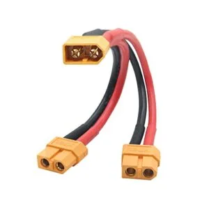 XT60 Parallel Battery Connector Cable 14AWG 1 Male to 2 Female Y Splitter Adapter for RC Heli vs Quadcopter