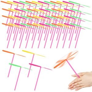 SkyHigh 200 Pcs RC Helicopter Copter Flying Toy Set Colorful Plastic Hand Spin Copter for Outdoor Fun