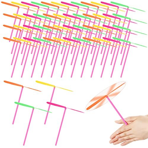 SkyHigh 200 Pcs RC Helicopter Copter Flying Toy Set Colorful Plastic Hand Spin Copter for Outdoor Fun