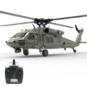HAPTIME RC UH-60 Black Hawk Helicopter, High Precision Simulation 1:47 Scale of The 6G/3D Stunt 2.4 GHZ Remote Control Plane, Dual-brushless Direct Drive Aircraft Automatic Stabilization System