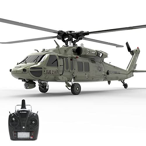 HAPTIME RC UH-60 Black Hawk Helicopter, High Precision Simulation 1:47 Scale of The 6G/3D Stunt 2.4 GHZ Remote Control Plane, Dual-brushless Direct Drive Aircraft Automatic Stabilization System