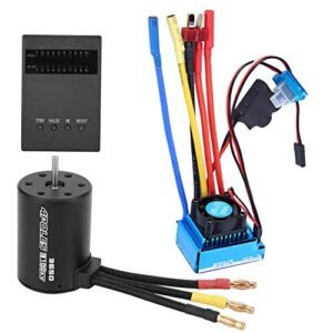 Brushless Motor and ESC Combination 3650 Motor 3100Kv 120A Brushless ESC Program Card Set for Ford Crown Victoria RC Car Upgrade