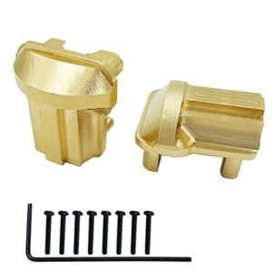 Raflot Brass Diff Cover Heavy Duty Differential Cover Bridge Axle Cover Upgrade Accessories for 1/18 RC Crawler Car TRX4M Upgrade Parts