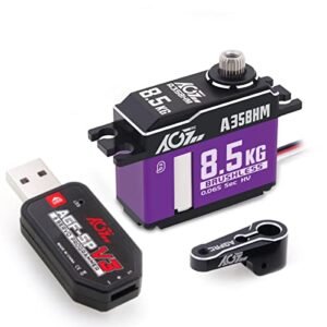 AGFRC A35BHM 8.5KG Brushless RC Steering Servo with AGF SPV3 Servo Programmer and HSS20AG 25T Metal Servo Horn
