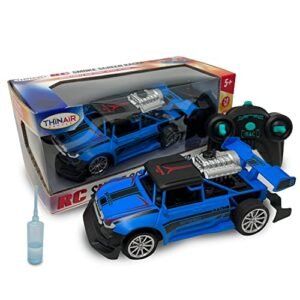Nature Bound RC Boat Smoke Generator 2.4 GHz Remote Control Vehicle with Spraying Mist and LED Lights for Kids and Adults Blue
