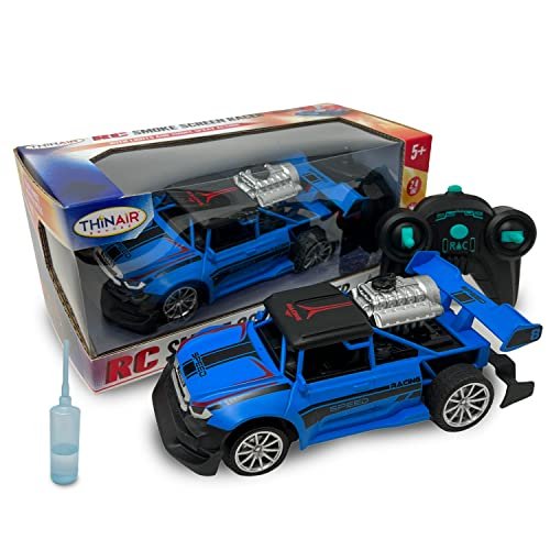 Nature Bound RC Boat Smoke Generator 2.4 GHz Remote Control Vehicle with Spraying Mist and LED Lights for Kids and Adults Blue