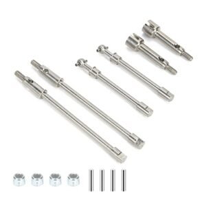 RCWAD Hardened Stainless Steel Front Stub Axle Rear Center Drive Shaft Front Axle Shaft Full Set for Oregon RC Crawlers Axial Scx24