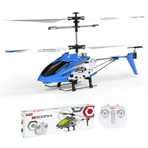 Invento RC Mini Helicopter Cheerwing SYMA S107H with Gyro Altitude Hold One Key Take Off Landing Blue