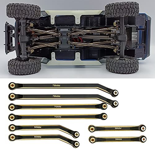 WEFEINO Aluminum Heightened Link Steering Link Set for 1/24 Axial SCX24 AXI00005 RC Crawler Car Perfect for Aerofoam RC Jets Enthusiasts Black