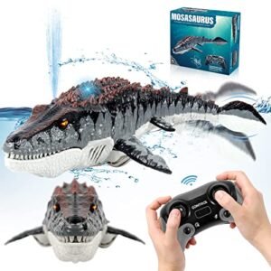 Jurassic Adventures Mosasaurus Dinosaur RC Water Toy with Waterproof Remote Control for Kids Ages 4 8 Pool Lake Ocean Play