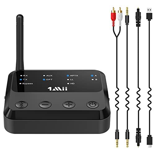 1Mii B310Pro Bluetooth 5.2 Transmitter Receiver for RC Plane Enthusiasts aptX Low Latency Long Range Wireless Audio Adapter
