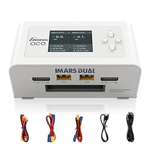 Gens Ace Imars Dual Smart Lipo Charger 15A AC 200W DC 600W RC 15A Tire Changer