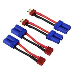 Rflaueo 4pcs T Plug Style to EC5 Male Female RC Connector Adapter with 14awg 2inch Wire E10 4 Progressive RC Discount Code