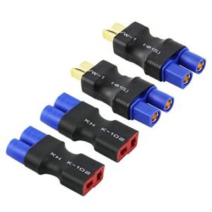 Rflaueo 4pcs T Plug Style to EC3 Male Female RC Connector Adapter for Jabber RC Motorcycle E07 4