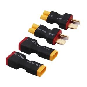 Rflaueo 4pcs T Plug Style to XT30 Male Female RC Connector Adapter for RC Plane CAD Enthusiasts E15 4