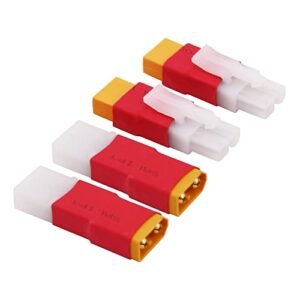 rflaueo 4pcs RC Diet Cola Compatible Big Ta Miya to XT60 Male Female Connector Adapter