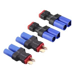 rflaueo 4pcs T Plug Style to EC5 Male Female RC Connector Adapter for BBS RC Style Wheels E09 4