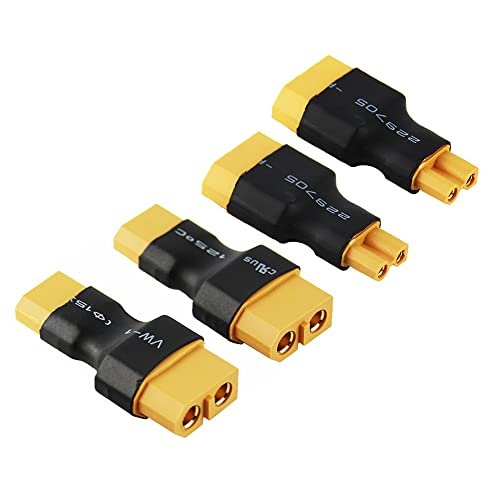 Rflaueo 4pcs XT60 to XT30 Male Female RC Connector Adapter for RC Willey Fireplace TV Stand