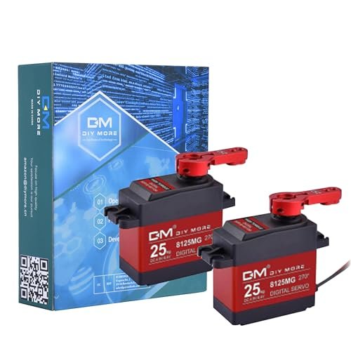 diymore 2 Pack 25KG High Torque Waterproof RC Servo Metal Gear Steering Servo for RC Helicopter Schematics 1/6 1/8 1/10 1/12 Scale Models
