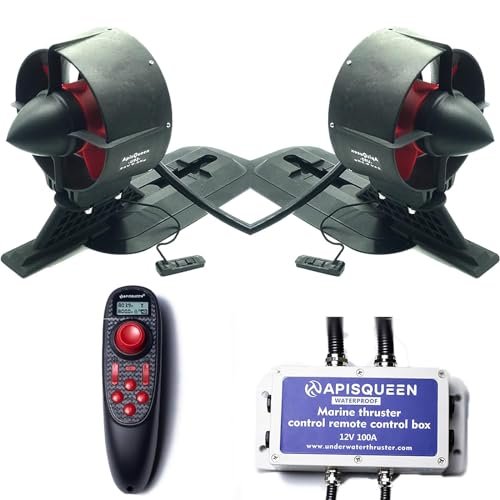 ApisQueen U92 12V 300KV Underwater Thruster Set with Remote Control ESC 21.4Kg Thrust Brushless Motor for Enhanced RC Propeller Thrust in Kayaks Inflatable Boats Paddle Boards