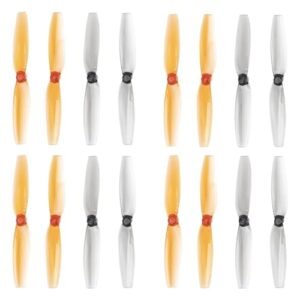 Radiolink 16 PCS High Speed Propellers 2.56inch 65mm PC Propeller Replacement Parts for RC Delta Wing RTF Racing F121 FPV Drones Grey and Whisky