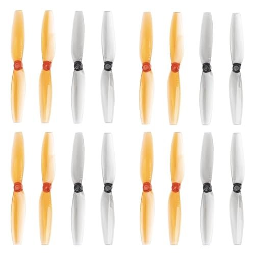 Radiolink 16 PCS High Speed Propellers 2.56inch 65mm PC Propeller Replacement Parts for RC Delta Wing RTF Racing F121 FPV Drones Grey and Whisky