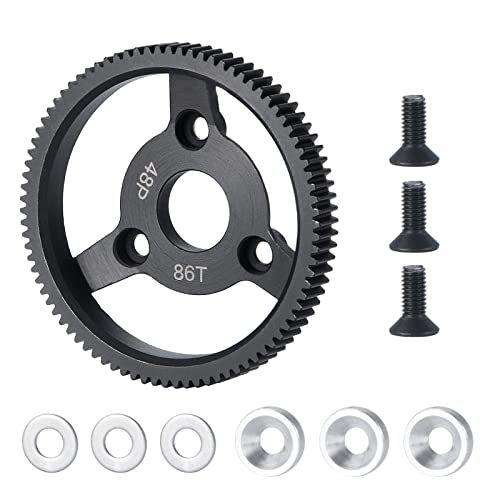 MOHERO Metal Spur Gear 48P 86T Transmission Gears Compatible with SRT RC Car Models Including 1/10 Slash 2WD Rustler Stampede Telluride