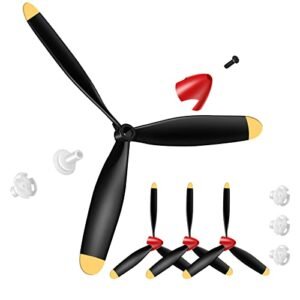 Outus 3 Sets RC Plane Propellers with Carbon Fiber Nose Cone Savers and Adapters for P40 Fighter Remote Control