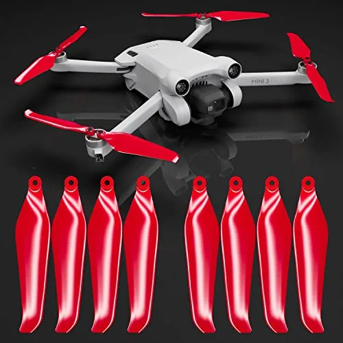 Master Airscrew 3 Bladed RC Propellers for DJI Mini 3 Pro and Mini 4 Pro Red Set of 4