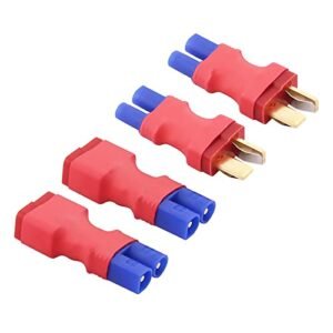 Rflaueo 4pcs T Plug Style to EC2 Male Female RC Connector Adapter for RC Trucks to Buy E13 4