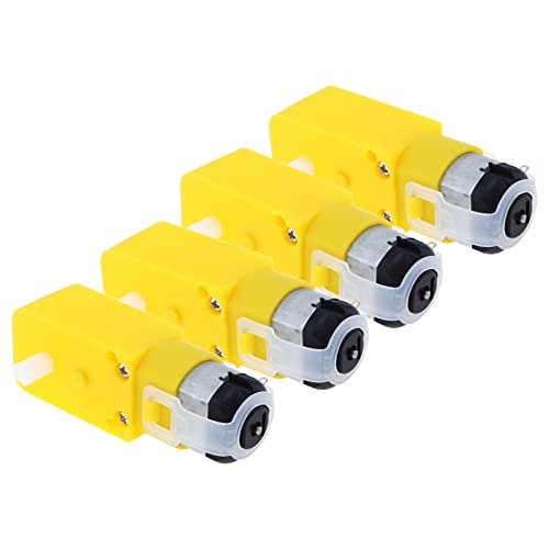 DiGiYes 4Pcs DC Electric Motor 3V 12V Dual Shaft Ratio 1 48 Geared TT Motor Magnetic Gearbox Engine Ideal for RC Diesel Engine Fuel Powered DIY Smart Car Robot Toys