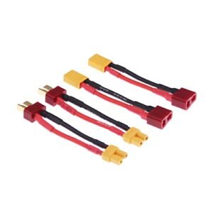 Rflaueo 4pcs T Plug Style to XT30 Male Female RC Connector Adapter with 16awg 2inch Wire Perfect for RC Willey Patio Furniture Enthusiasts