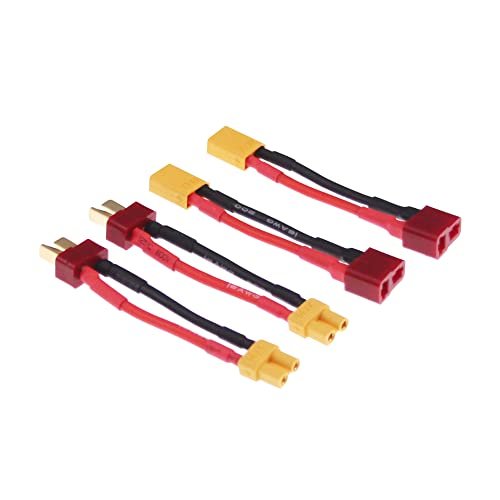 Rflaueo 4pcs T Plug Style to XT30 Male Female RC Connector Adapter with 16awg 2inch Wire Perfect for RC Willey Patio Furniture Enthusiasts