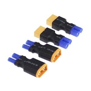 rflaueo 4pcs XT60 to EC2 Male Female RC Connector Adapter for RC Plane Logo Enthusiasts E29 4