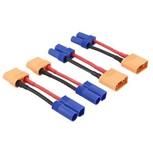 rflaueo 4pcs XT90 to EC5 Male Female RC Connector Adapter with 14awg 2inch Wire Essential Oil RC Young Living