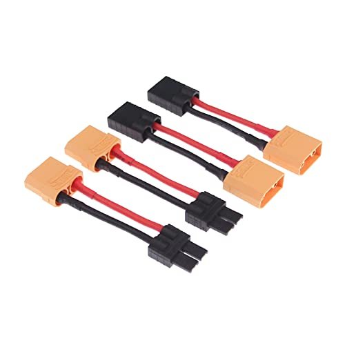 rflaueo 4pcs TRX to XT90 Male Female RC Connector Adapter with 14awg 2in Wire Perfect for RC Willey Ogden Hours Enthusiasts
