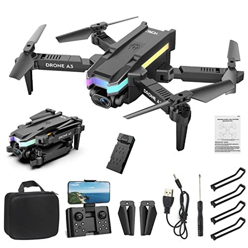 CENGNIAN Drones with Camera for Adults 4K HD FPV Foldable Quadcopter Dual 4K Camera Altitude Hold Headless Mode One Key Start 3D Flips