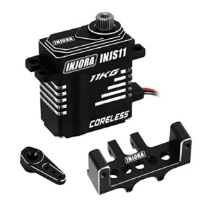 INJORA Coreless High Torque Micro Servo with Metal Mount and Servo Horn for RC Car Upgrades