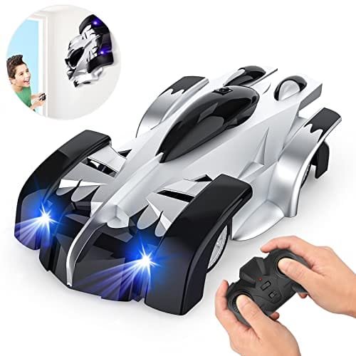 EpochAir Wall Climbing RC Car with Lights Dual Mode 360deg Rotating Stunt Toy Rechargeable Remote Control Car for Kids