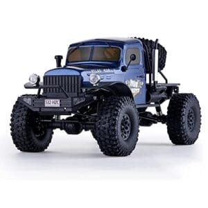 FMS Rochobby 1/10 Atlas Ready Set RC Crawler Truck 4X4 with Chevy RC Truck Body Lighting 2 4GHz Radio Ball Bearing Metal Gear Full 4 Link Suspension for Adults Blue