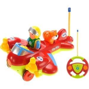PowerTRC Bush Plane RC Toy for Kids Ages 1 3 with Light Sound and Music Remote Control Airplane Gift for Boys Girls