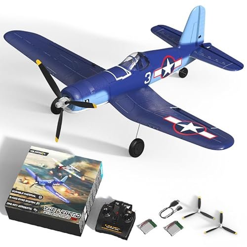 VOLANTEXRC F4U Corsair RC Plane Parts 4CH WWII RC Airplane with Aileron 2.4Ghz Remote Control Xpilot Self Righting One Key Aerobatic Upgraded Canopy 761 8V2 RTF