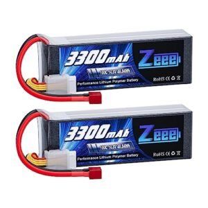 Zeee 4S Lipo Battery 3300mAh 14.8V 100C Soft Pack for RC Semi Truck Shows Airplane Helicopter Boat Drone FPV Car Truck 2 Pack