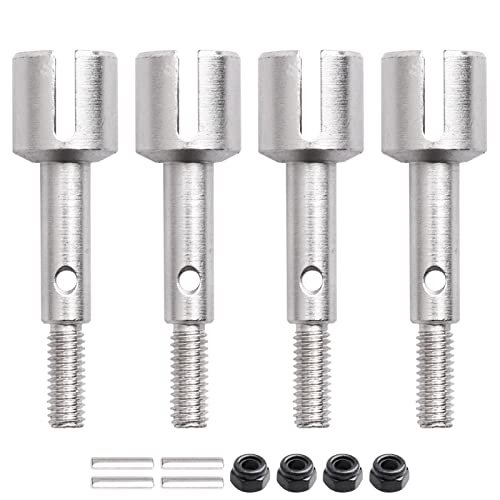 GoHobby Stub Axles Front and Rear Compatible with Traxxas 4 Tec 2.0 VXL 1/10 RC Touring Car for 2.8 RC Wheels and Tires Replacement Part 8354 Silver