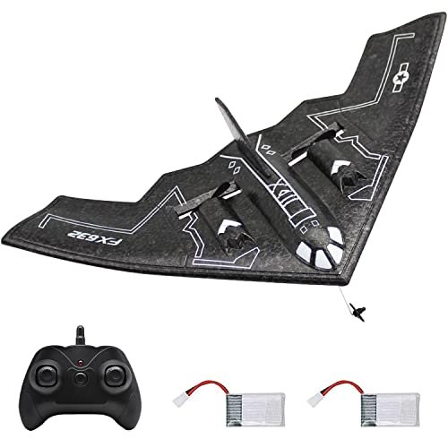 Fisca RC Bomber B2 Spirit Stealth Bomber Plane 2.4Ghz 2CH Foam Drone Ready to Fly Aircraft Toy for Kids and Adults