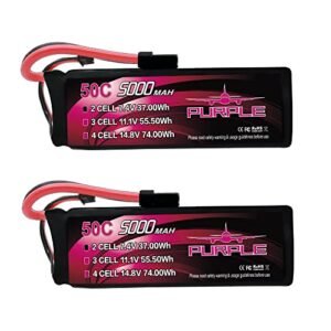 CNHL 5000mAh 2S Lipo Battery 7.4V 50C with TR Plug for Shogun RC Truck and Other RC Vehicles 2packs