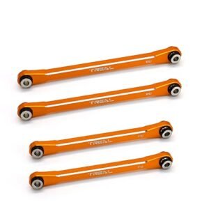 TREAL UTB18 Capra Upper Links Set 4pcs Aluminum 7075 Upper Chassis 4 Links Upgrades Orange for 1/14 RC Truck Chassis
