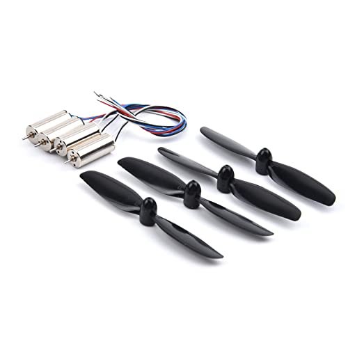 YoungRC 390 Brushed RC Motor 8.5 x 20mm Coreless Motors with 75mm CW CCW Propellers for DIY Micro QX95 QX110 Quadcopter Drones